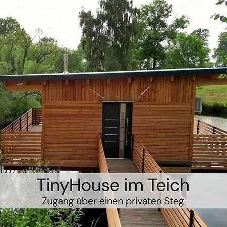 Spektakulaeres Tiny House Im Teich Mit Terrasse Und Kamin - Juli - August Mindestmietzeit 1 Woche Sa-Sa *