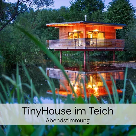 Spektakulaeres Tiny House Im Teich Mit Terrasse Und Kamin - Juli - August Mindestmietzeit 1 Woche Sa-Sa Großharthau